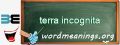WordMeaning blackboard for terra incognita